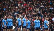 31 March 2024; The Dublin team before the Allianz Football League Division 1 Final match between Dublin and Derry at Croke Park in Dublin. Photo by Ramsey Cardy/Sportsfile