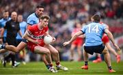 31 March 2024; Eoin McEvoy of Derry in action against Con O'Callaghan of Dublin during the Allianz Football League Division 1 Final match between Dublin and Derry at Croke Park in Dublin. Photo by Ramsey Cardy/Sportsfile