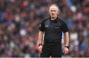 31 March 2024; Referee Conor Lane during the Allianz Football League Division 1 Final match between Dublin and Derry at Croke Park in Dublin. Photo by Ramsey Cardy/Sportsfile