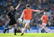 31 March 2024; Jarly Óg Burns of Armagh during the Allianz Football League Division 2 Final match between Armagh and Donegal at Croke Park in Dublin. Photo by Ramsey Cardy/Sportsfile