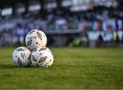1 April 2024; Balls on the pitch for the Galway United warm-up before the SSE Airtricity Men's Premier Division match between Galway United and Bohemians at Eamonn Deacy Park in Galway. Photo by Piaras Ó Mídheach/Sportsfile