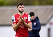 1 April 2024; Luke Turner of St Patrick's Athletic after his side's victory in the SSE Airtricity Men's Premier Division match between St Patrick's Athletic and Sligo Rovers at Richmond Park in Dublin. Photo by Harry Murphy/Sportsfile