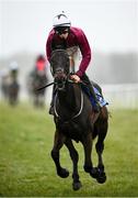 1 April 2024; Jockey Michael O'Sullivan and Churchstonewarrior go to post before the BoyleSports Irish Grand National Steeplechase on day three of the Fairyhouse Easter Festival at Fairyhouse Racecourse in Ratoath, Meath. Photo by Seb Daly/Sportsfile