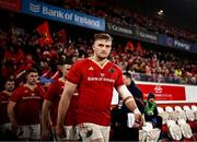 30 March 2024; Gavin Coombes of Munster runs out before the United Rugby Championship match between Munster and Cardiff at Thomond Park in Limerick. Photo by Harry Murphy/Sportsfile