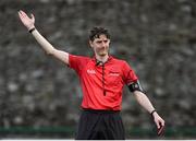 31 March 2024; Referee Conor Daly during the Allianz Hurling League Division 3B Final match between Fermanagh and Warwickshire at St Joseph's Park in Ederney, Fermanagh. Photo by Sam Barnes/Sportsfile