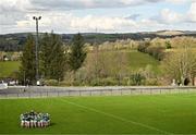 31 March 2024; The Fermanagh team huddle before the Allianz Hurling League Division 3B Final match between Fermanagh and Warwickshire at St Joseph's Park in Ederney, Fermanagh. Photo by Sam Barnes/Sportsfile
