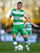 1 April 2024; Graham Burke of Shamrock Rovers during the SSE Airtricity Men's Premier Division match between Waterford and Shamrock Rovers at the Regional Sports Centre in Waterford. Photo by Tyler Miller/Sportsfile