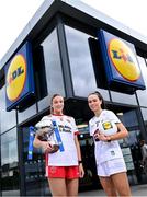 2 April 2024; In attendance at a photocall ahead of the 2024 Lidl Ladies National Football League Finals are Tyrone captain Aoibhinn McHugh and Kildare captain Grace Clifford. The Divisions 3 and 4 Finals will be played at Grant Heating St Brendan’s Park, Birr, next Saturday, April 6, followed by the Divisions 1 and 2 Finals at Croke Park next Sunday, April 7. Photo by David Fitzgerald/Sportsfile