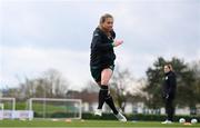 2 April 2024; Kyra Carusa during a Republic of Ireland Women's training session at the FAI National Training Centre in Abbotstown, Dublin. Photo by Stephen McCarthy/Sportsfile