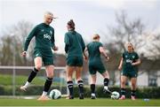 2 April 2024; Louise Quinn during a Republic of Ireland Women's training session at the FAI National Training Centre in Abbotstown, Dublin. Photo by Stephen McCarthy/Sportsfile