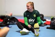 2 April 2024; Goalkeeper Courtney Brosnan during a Republic of Ireland Women's prehab session at the Sport Ireland Institute on the Sport Ireland Campus in Dublin. Photo by Stephen McCarthy/Sportsfile