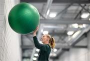 2 April 2024; Goalkeeper Sophie Whitehouse during a Republic of Ireland Women's prehab session at the Sport Ireland Institute on the Sport Ireland Campus in Dublin. Photo by Stephen McCarthy/Sportsfile