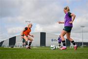 2 April 2024; Jessie Stapleton, right, and Denise O'Sullivan during a Republic of Ireland Women's training session at the FAI National Training Centre in Abbotstown, Dublin. Photo by Stephen McCarthy/Sportsfile