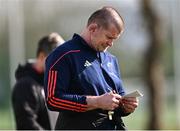 3 April 2024; Head coach Graham Rowntree during Munster rugby squad training at University of Limerick in Limerick. Photo by Piaras Ó Mídheach/Sportsfile