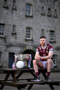 3 April 2024; James Dolan of Westmeath poses for a portrait with the Delaney Cup at the launch of the 2024 Leinster GAA Senior Football Championship, in the National Museum of Ireland Dublin. Photo by Brendan Moran/Sportsfile