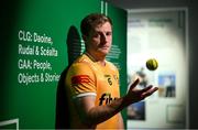3 April 2024; Eoghan Campbell of Antrim poses for a portrait at the 'GAA; People, Objects & Stories' exhibition during the launch of the 2024 Leinster GAA Senior Hurling Championship in the National Museum of Ireland in Dublin. Photo by Brendan Moran/Sportsfile