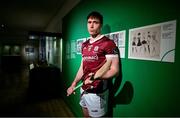 3 April 2024; Conor Cooney of Galway poses for a portrait at the 'GAA; People, Objects & Stories' exhibition during the launch of the 2024 Leinster GAA Senior Hurling Championship in the National Museum of Ireland in Dublin. Photo by Brendan Moran/Sportsfile