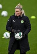 3 April 2024; Assistant coach Emma Byrne during a Republic of Ireland Women's training session at the FAI National Training Centre in Abbotstown, Dublin. Photo by Stephen McCarthy/Sportsfile