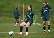 3 April 2024; Lucy Quinn during a Republic of Ireland Women's training session at the FAI National Training Centre in Abbotstown, Dublin. Photo by Stephen McCarthy/Sportsfile