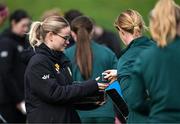 3 April 2024; STATSports analyst Claire Dunne during a Republic of Ireland Women's training session at the FAI National Training Centre in Abbotstown, Dublin. Photo by Stephen McCarthy/Sportsfile
