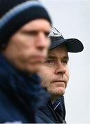 16 March 2024; Dublin manager Dessie Farrell and selector Darren Daly, left, during the Allianz Football League Division 1 match between Galway and Dublin at Pearse Stadium in Galway. Photo by Stephen McCarthy/Sportsfile