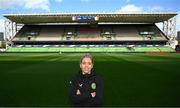 4 April 2024; Denise O'Sullivan during a Republic of Ireland Women's media conference at Stage Saint-Symphorien in Metz, France. Photo by Stephen McCarthy/Sportsfile