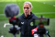 4 April 2024; Denise O'Sullivan during a Republic of Ireland Women's media conference at Stage Saint-Symphorien in Metz, France. Photo by Stephen McCarthy/Sportsfile