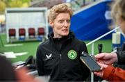 4 April 2024; Head coach Eileen Gleeson during a Republic of Ireland Women's media conference at Stage Saint-Symphorien in Metz, France. Photo by Stephen McCarthy/Sportsfile