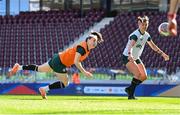 4 April 2024; Lucy Quinn, left, and Caitlin Hayes during a Republic of Ireland Women's training session at Stage Saint-Symphorien in Metz, France. Photo by Stephen McCarthy/Sportsfile