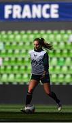 4 April 2024; Kyra Carusa during a Republic of Ireland Women's training session at Stage Saint-Symphorien in Metz, France. Photo by Stephen McCarthy/Sportsfile