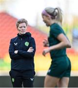 4 April 2024; Head coach Eileen Gleeson and Denise O'Sullivan, right, during a Republic of Ireland Women's training session at Stage Saint-Symphorien in Metz, France. Photo by Stephen McCarthy/Sportsfile