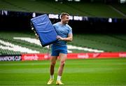 5 April 2024; Jordan Larmour during a Leinster rugby captain's run at the Aviva Stadium in Dublin. Photo by Harry Murphy/Sportsfile