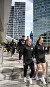 5 April 2024; Diane Caldwell, left, and Anna Patten of Republic of Ireland during a team walk near their team hotel in Luxembourg ahead of thirUEFA Women's European Championship qualifying group A match against France at Stade Saint-Symphorien in Metz, France. Photo by Stephen McCarthy/Sportsfile
