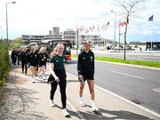 5 April 2024; Courtney Brosnan, left, and Caitlin Hayes of Republic of Ireland during a team walk near their team hotel in Luxembourg ahead of thirUEFA Women's European Championship qualifying group A match against France at Stade Saint-Symphorien in Metz, France. Photo by Stephen McCarthy/Sportsfile
