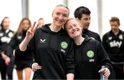 5 April 2024; Louise Quinn, left, and Amber Barrett of Republic of Ireland during a team walk near their team hotel in Luxembourg ahead of thirUEFA Women's European Championship qualifying group A match against France at Stade Saint-Symphorien in Metz, France. Photo by Stephen McCarthy/Sportsfile