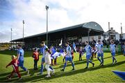 5 April 2024; The Finn Harps team walk out before the SSE Airtricity Men's First Division match between Finn Harps and UCD at Finn Park in Ballybofey, Donegal. Photo by Ramsey Cardy/Sportsfile