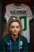 5 April 2024; Leanne Kiernan of Republic of Ireland before the UEFA Women's European Championship qualifying group A match between France and Republic of Ireland at Stade Saint-Symphorien in Metz, France. Photo by Stephen McCarthy/Sportsfile