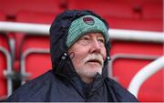 5 April 2024; Cork City supporter Ted Crowley looks on before the SSE Airtricity Men's First Division match between Cork City and Cobh Ramblers at Turner's Cross in Cork. Photo by Michael P Ryan/Sportsfile