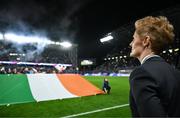 5 April 2024; Republic of Ireland head coach Eileen Gleeson before the UEFA Women's European Championship qualifying group A match between France and Republic of Ireland at Stade Saint-Symphorien in Metz, France. Photo by Stephen McCarthy/Sportsfile