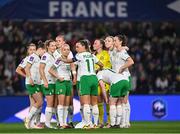 5 April 2024; Republic of Ireland players, including Katie McCabe, 11, and Denise O'Sullivan, 10, prepare to huddle before the UEFA Women's European Championship qualifying group A match between France and Republic of Ireland at Stade Saint-Symphorien in Metz, France. Photo by Stephen McCarthy/Sportsfile