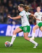 5 April 2024; Kyra Carusa of Republic of Ireland during the UEFA Women's European Championship qualifying group A match between France and Republic of Ireland at Stade Saint-Symphorien in Metz, France. Photo by Stephen McCarthy/Sportsfile