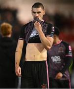 5 April 2024; Zak Johnson of Dundalk after his side's defeat in the SSE Airtricity Men's Premier Division match between Derry City and Dundalk at The Ryan McBride Brandywell Stadium in Derry. Photo by Ramsey Cardy/Sportsfile