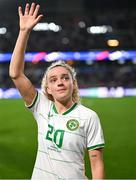 5 April 2024; Leanne Kiernan of Republic of Ireland acknowledges supporters after the UEFA Women's European Championship qualifying group A match between France and Republic of Ireland at Stade Saint-Symphorien in Metz, France. Photo by Stephen McCarthy/Sportsfile