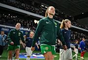 5 April 2024; Kyra Carusa of Republic of Ireland before the UEFA Women's European Championship qualifying group A match between France and Republic of Ireland at Stade Saint-Symphorien in Metz, France. Photo by Stephen McCarthy/Sportsfile