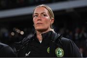 5 April 2024; Republic of Ireland assistant coach Emma Byrne before the UEFA Women's European Championship qualifying group A match between France and Republic of Ireland at Stade Saint-Symphorien in Metz, France. Photo by Stephen McCarthy/Sportsfile