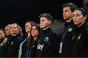 5 April 2024; Republic of Ireland equipment officer Jess Turner, third from right, before the UEFA Women's European Championship qualifying group A match between France and Republic of Ireland at Stade Saint-Symphorien in Metz, France. Photo by Stephen McCarthy/Sportsfile