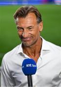 5 April 2024; France manager Hervé Renard is interviewed by RTÉ after the UEFA Women's European Championship qualifying group A match between France and Republic of Ireland at Stade Saint-Symphorien in Metz, France. Photo by Stephen McCarthy/Sportsfile