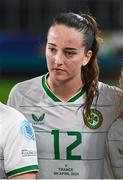 5 April 2024; Anna Patten of Republic of Ireland after the UEFA Women's European Championship qualifying group A match between France and Republic of Ireland at Stade Saint-Symphorien in Metz, France. Photo by Stephen McCarthy/Sportsfile