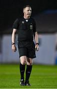 5 April 2024; Referee Damien MacGraith during the SSE Airtricity Men's Premier Division match between St Patrick's Athletic and Shamrock Rovers at Richmond Park in Dublin. Photo by Seb Daly/Sportsfile