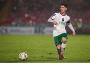 5 April 2024; Evan McLaughlin of Cork City during the SSE Airtricity Men's First Division match between Cork City and Cobh Ramblers at Turner's Cross in Cork. Photo by Michael P Ryan/Sportsfile